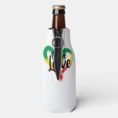 One Liebe One Heart Reggae Vibes Flaschenkühler (Flasche Rückseite)