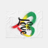 One Liebe One Heart Reggae Vibes Fleecedecke (Vorderseite (Horizontal))