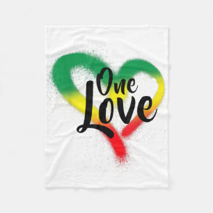 One Liebe One Heart Reggae Vibes Fleecedecke