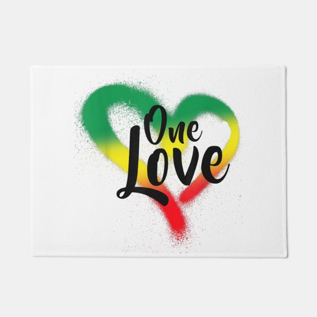 One Liebe One Heart Reggae Vibes Fußmatte (Vorderseite)