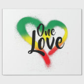One Liebe One Heart Reggae Vibes Geschenkpapier (Flach)