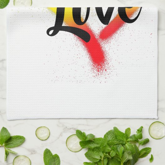 One Liebe One Heart Reggae Vibes Geschirrtuch (Gefaltet)