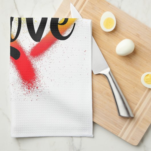 One Liebe One Heart Reggae Vibes Geschirrtuch (Viertel Falte)