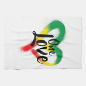 One Liebe One Heart Reggae Vibes Geschirrtuch (Horizontal)