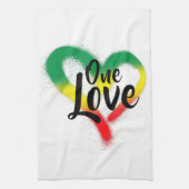 One Liebe One Heart Reggae Vibes Geschirrtuch (Vertikal)