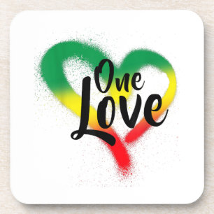 One Liebe One Heart Reggae Vibes Getränkeuntersetzer