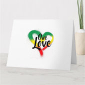 One Liebe One Heart Reggae Vibes Karte (Vorderseite)