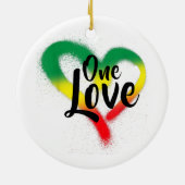 One Liebe One Heart Reggae Vibes Keramik Ornament (Hinten)