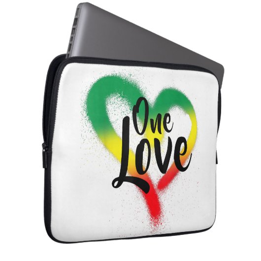 One Liebe One Heart Reggae Vibes Laptopschutzhülle (Vorne Rechts)