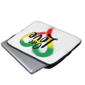 One Liebe One Heart Reggae Vibes Laptopschutzhülle (Vorne Knopf)