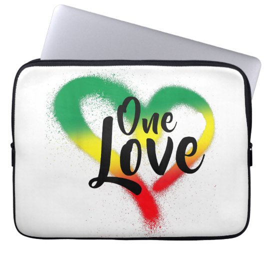 One Liebe One Heart Reggae Vibes Laptopschutzhülle (Vorderseite)