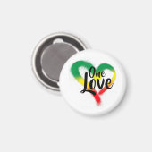 One Liebe One Heart Reggae Vibes Magnet (Vorderseite/Rückseite)