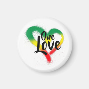 One Liebe One Heart Reggae Vibes Magnet