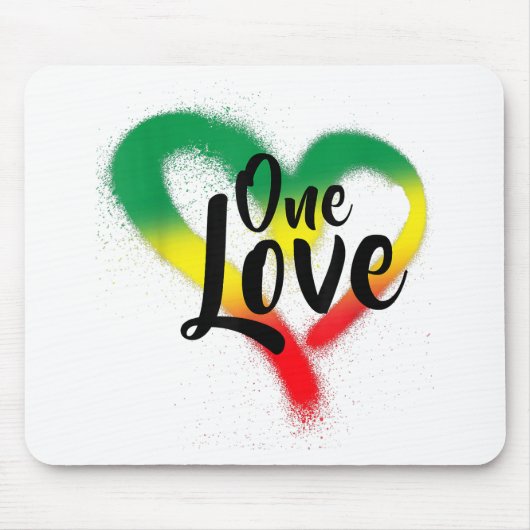 One Liebe One Heart Reggae Vibes Mousepad (Vorne)