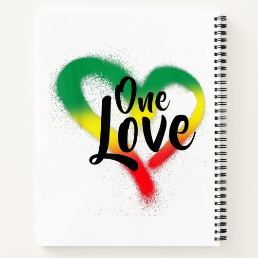 One Liebe One Heart Reggae Vibes Notizblock (Rückseite)