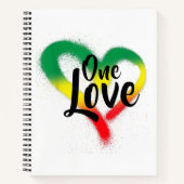 One Liebe One Heart Reggae Vibes Notizblock (Vorderseite)