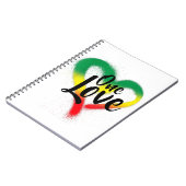 One Liebe One Heart Reggae Vibes Notizblock (Linke Seite)