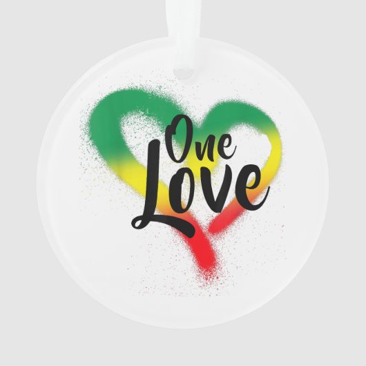 One Liebe One Heart Reggae Vibes Ornament (Rückseite)