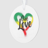 One Liebe One Heart Reggae Vibes Ornament (Vorderseite)