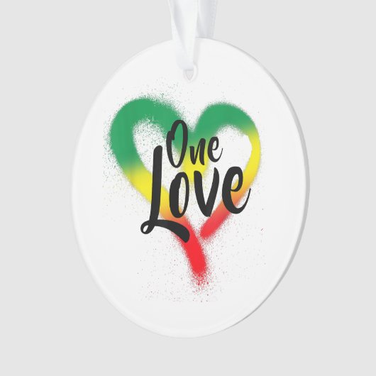 One Liebe One Heart Reggae Vibes Ornament (Vorderseite)