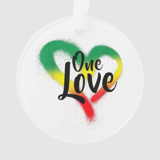 One Liebe One Heart Reggae Vibes Ornament (Vorderseite)