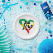 One Liebe One Heart Reggae Vibes Pappteller (Party)