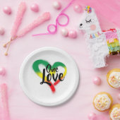 One Liebe One Heart Reggae Vibes Pappteller (Party)