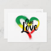 One Liebe One Heart Reggae Vibes Postkarte (Vorne/Hinten)
