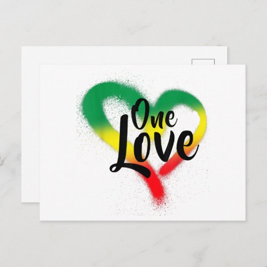 One Liebe One Heart Reggae Vibes Postkarte (Vorne/Hinten)