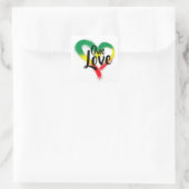 One Liebe One Heart Reggae Vibes Quadratischer Aufkleber (Tasche)
