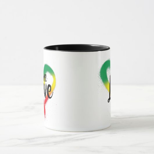 One Liebe One Heart Reggae Vibes Tasse (Zentrum)