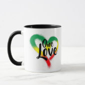 One Liebe One Heart Reggae Vibes Tasse (Links)