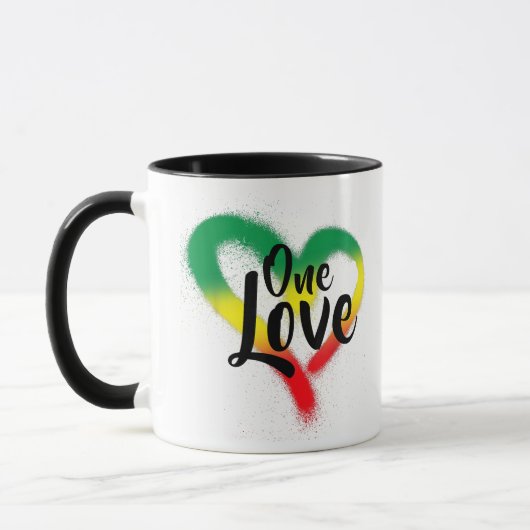 One Liebe One Heart Reggae Vibes Tasse (Links)