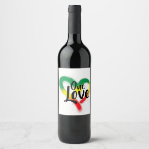 One Liebe One Heart Reggae Vibes Weinetikett