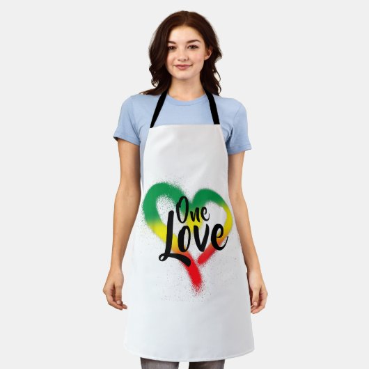 One Liebe One Heart Reggae VibesOne Liebe One Hear Schürze (Getragen)