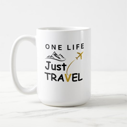 One Life, Just Travel - Inspiration Travel Mug Kaffeetasse (Links)