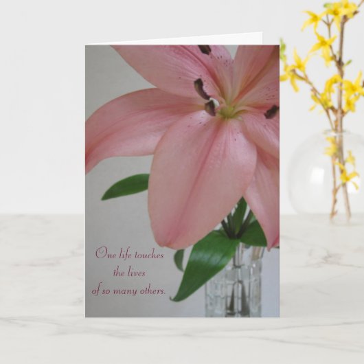One Life Lily Sympathy Card Karte (Gelbe Blume)