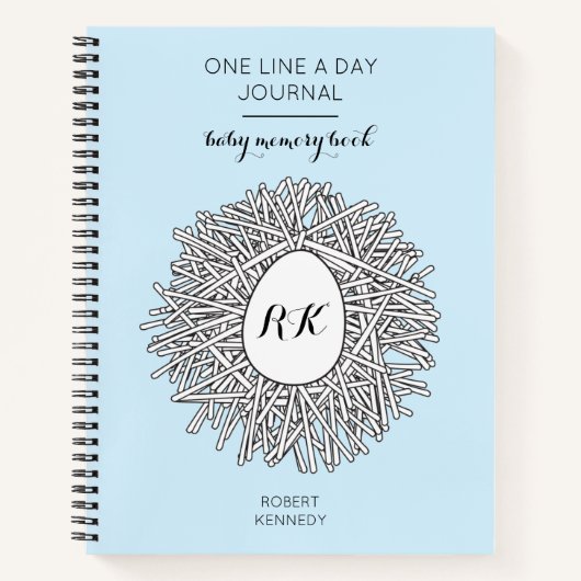 One Line a Day Journal Baby Boy Memory Book Notizblock (Vorderseite)