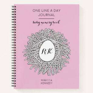 One Line a Day Journal Baby Girl Memory Book Notizblock