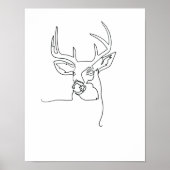 One Line Drawing Hirsch Single Art Poster (Vorne)