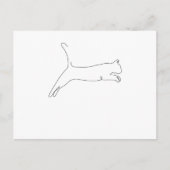 One Line Zeichnend Katze springt Single Art Postkarte (Vorderseite)