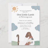One Little Lamb Psalm 23 Birthday Einladung (Vorderseite)