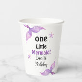 One Little Mermaid 1. Geburtstag Party Pappbecher (Rückseite)