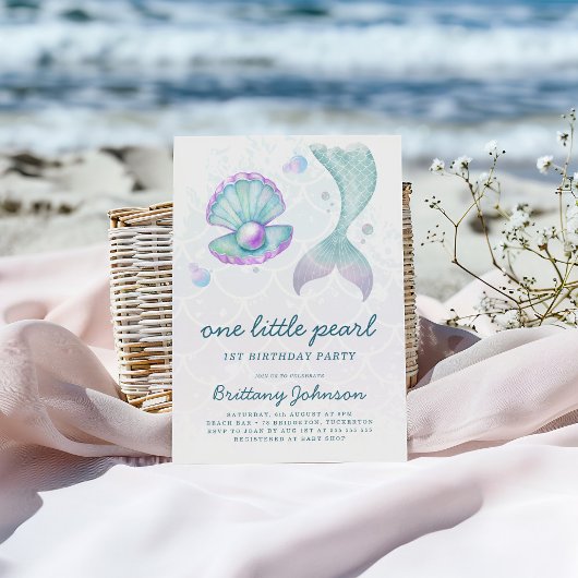 One Little Pearl 1st Birthday Einladung