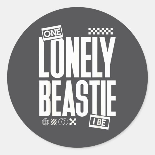 One Lonely Ie I Be Funny Quote Sarcastic Retro Hum Runder Aufkleber (Vorderseite)