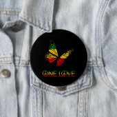 One Love Butterfly Rasta Reggae Peace Button (Beispiel)