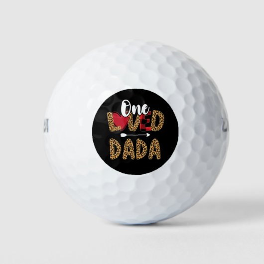 One Love Dada Leopard Buffalo Kariert Valentines Golfball (Vorderseite)