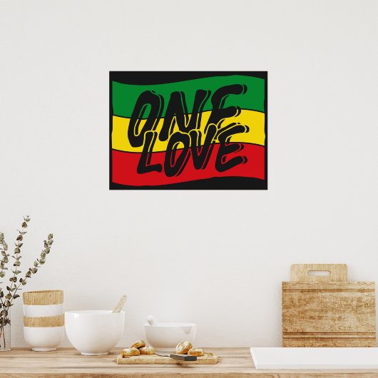 One Love Drapeau Reggae Rasta Poster (Küche)
