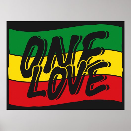 One Love Drapeau Reggae Rasta Poster (Vorne)
