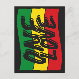 One Love Drapeau Reggae Rasta Postkarte